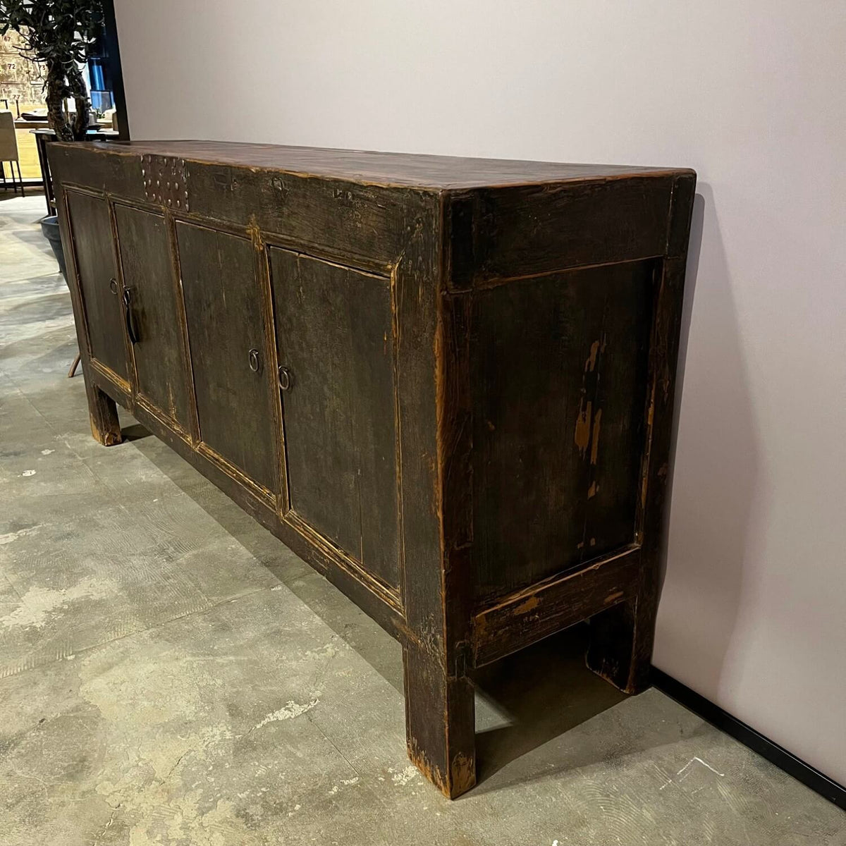 Old Chinese sideboard from elmwood | 4 doors – D023