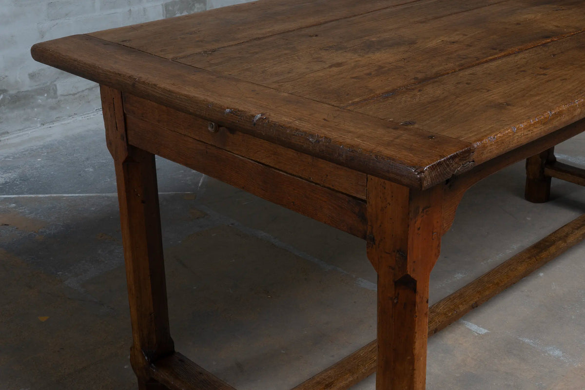 Antique French dining table with drawer – ca.1860 – C009
