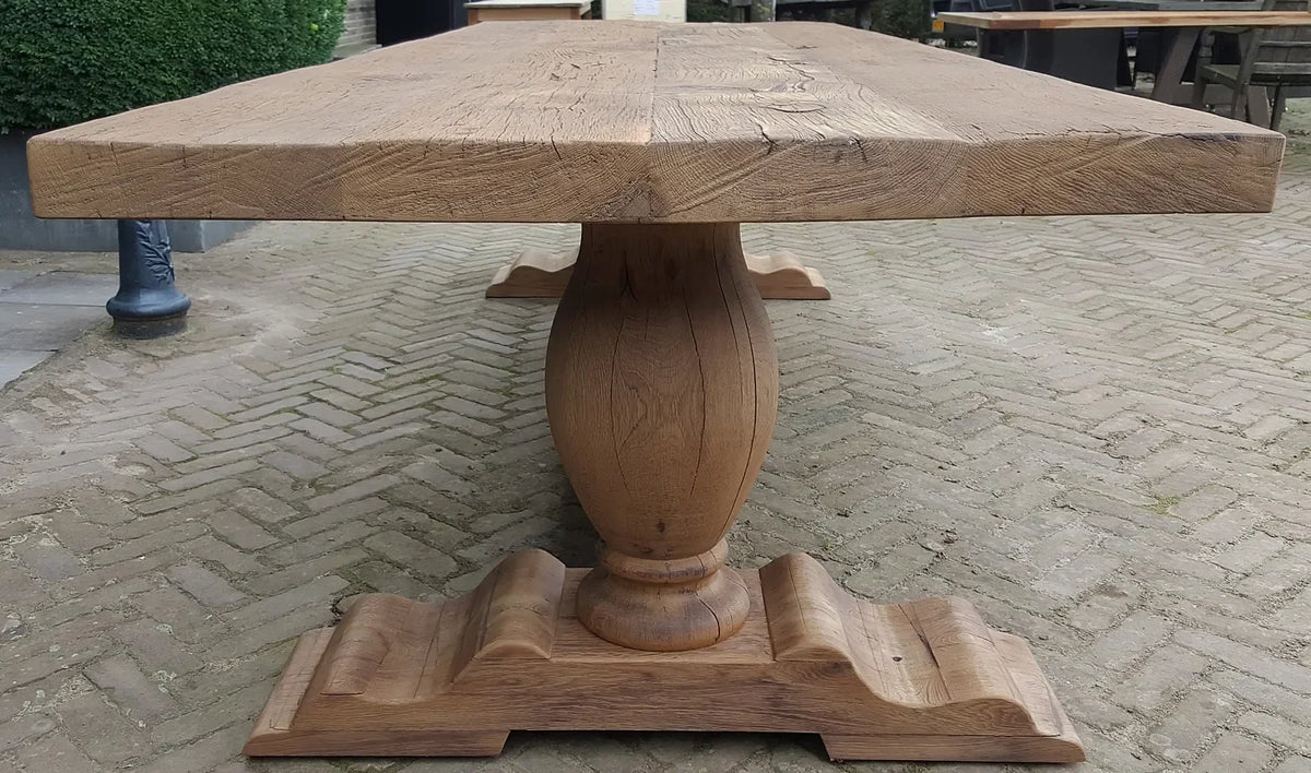 Solid oak refectory table in country style 7cm thick – Tiron – Z001