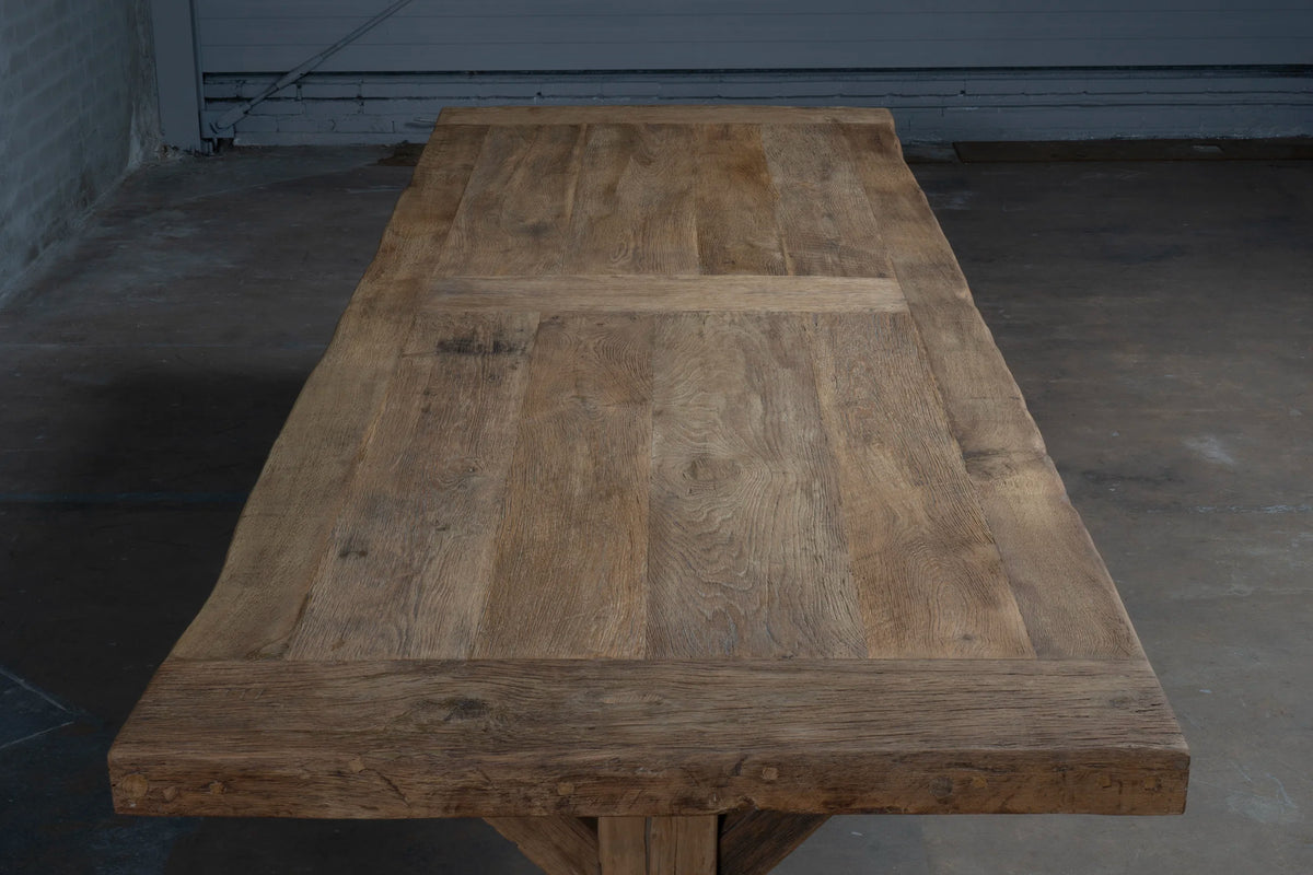 Reclaimed oak refectory table Grindelwald – 7cm thick – Z006