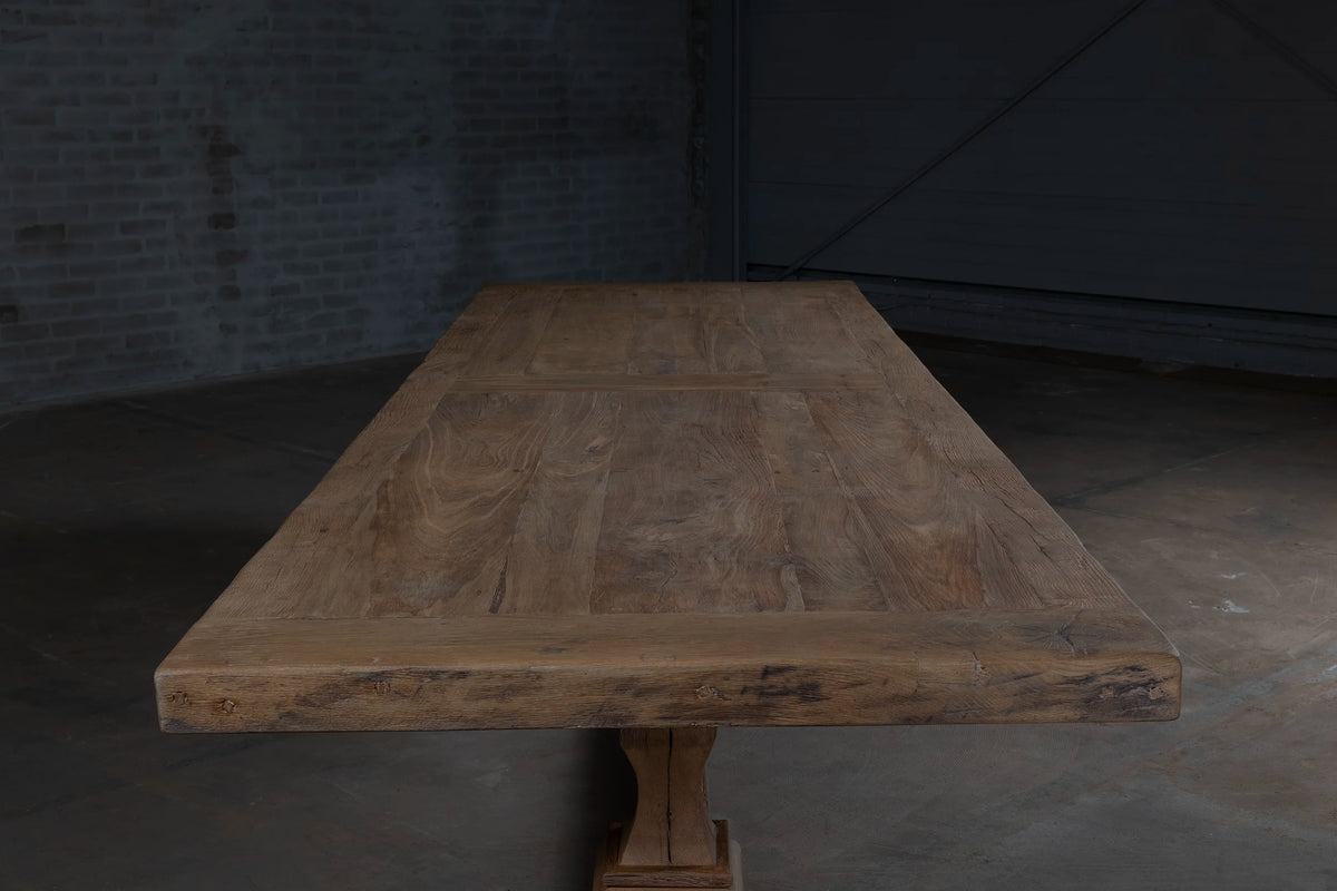 Stijlvolle oud eikenhouten kloostertafel model batenburg op maat gemaakt
