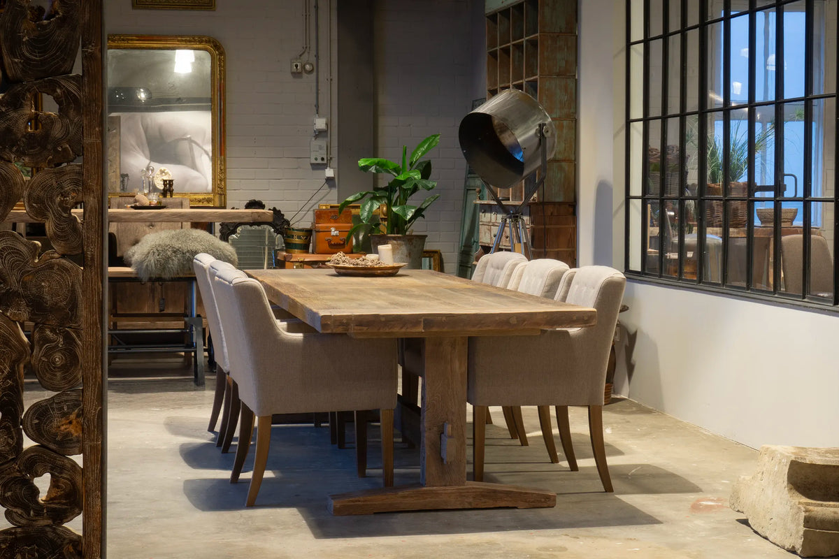 Refectory table Münster – Reclaimed old oak – 7cm thick – Z028