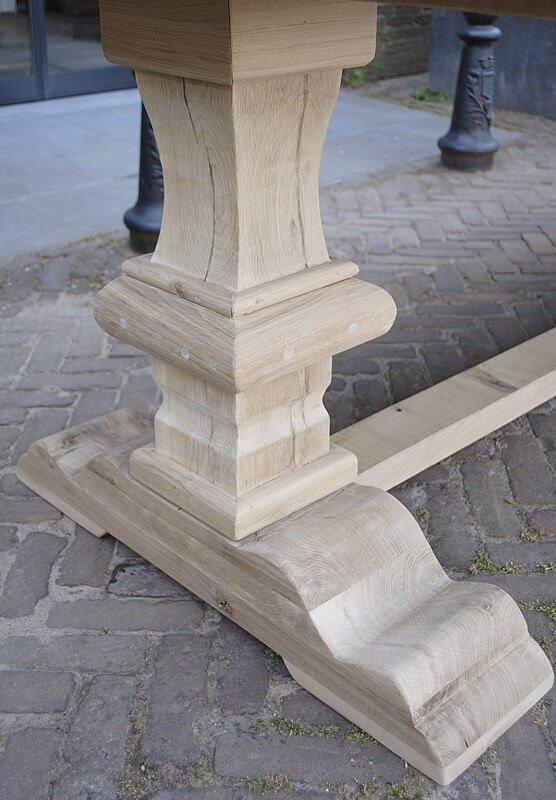 Refectory dining table – oak table top – G004