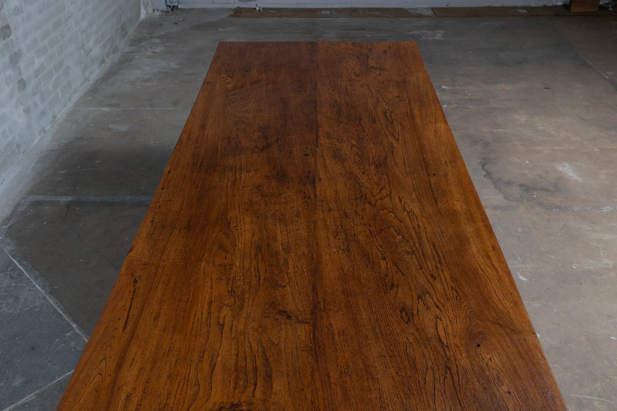 Antique dining table from native hardwood – natural colour – C001