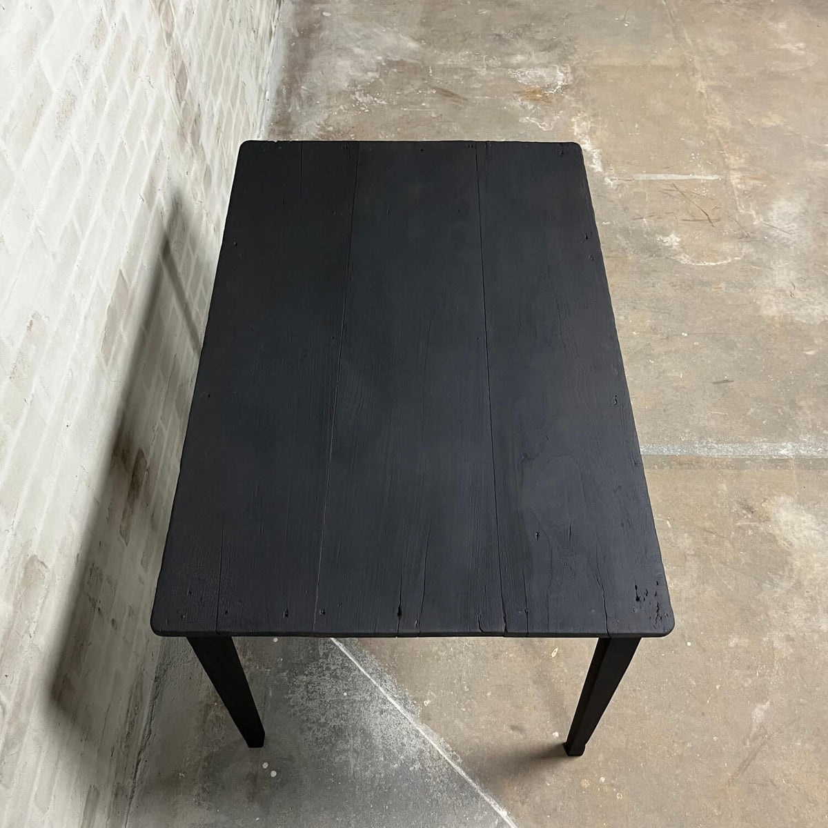 Small black dining table made of native hardwood – Shou Sugi Ban – C003