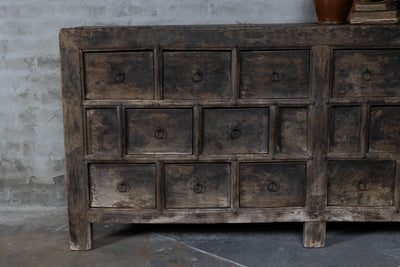 Old Chinese sideboard from elmwood | 6 doors D022