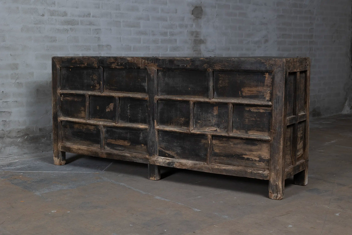 Old Chinese sideboard from elmwood | 6 doors D022