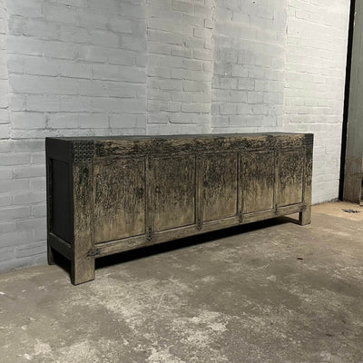 Robust Chinese sideboard from old elmwood | 5 doors D032