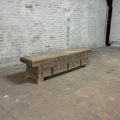 Large Chinese sideboard and TV cabinet of old elm wood – D034