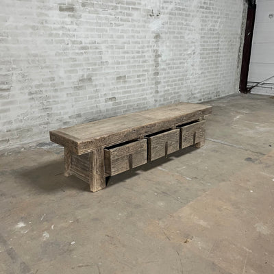 Large Chinese sideboard and TV cabinet of old elm wood – D034