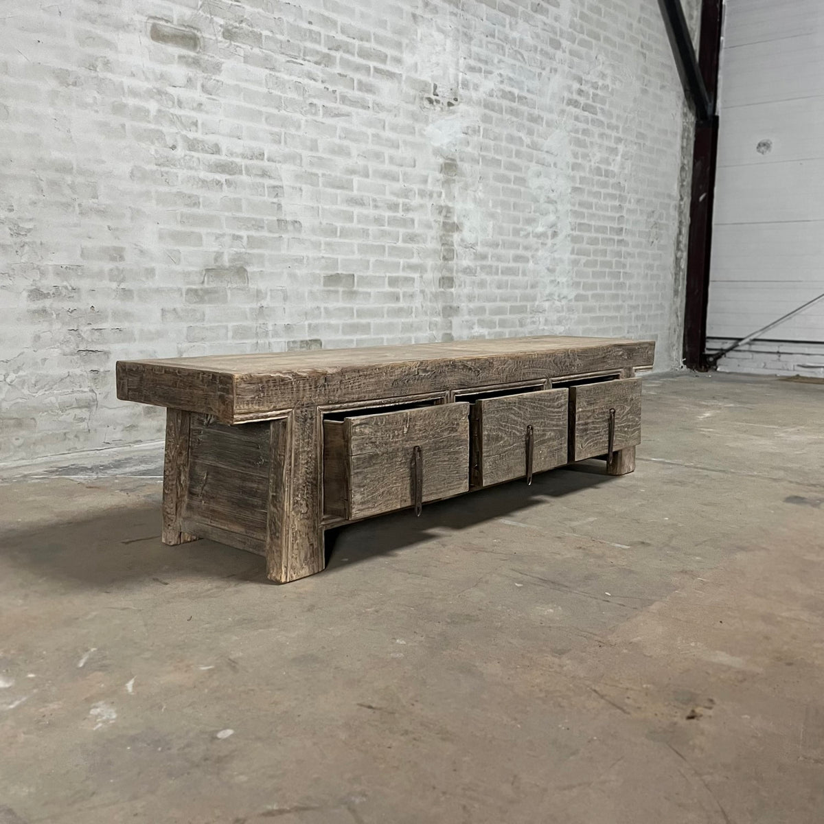 Large Chinese sideboard and TV cabinet of old elm wood – D034