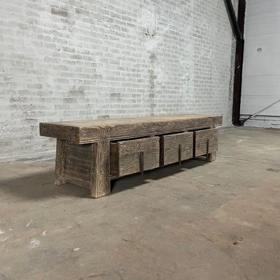 Large Chinese sideboard and TV cabinet of old elm wood – D034