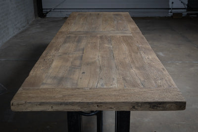 Industrial old oak dining table height adjustable – DT02