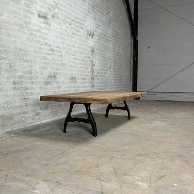 Industrial oak coffe table with steel base custom made – DT38