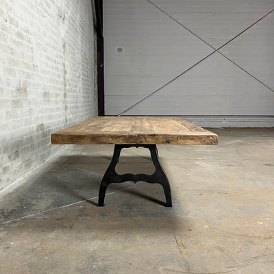 Industrial oak coffe table with steel base custom made – DT38