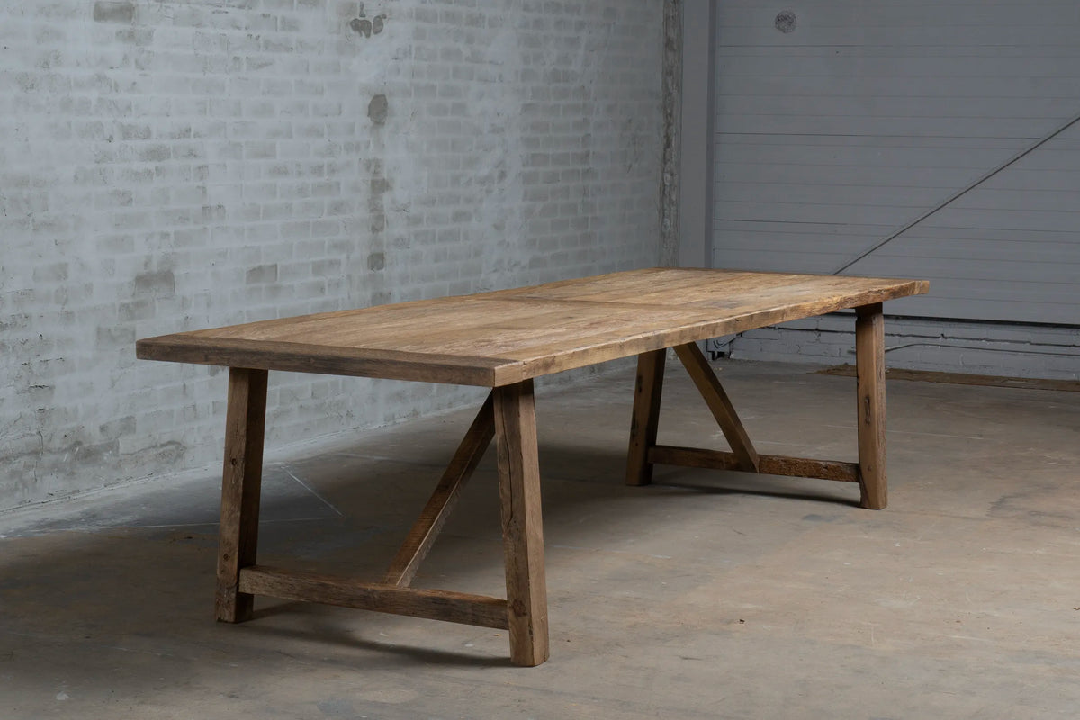 Reclaimed oak Refectory table Rothenburg 4,5cm thick – Z007