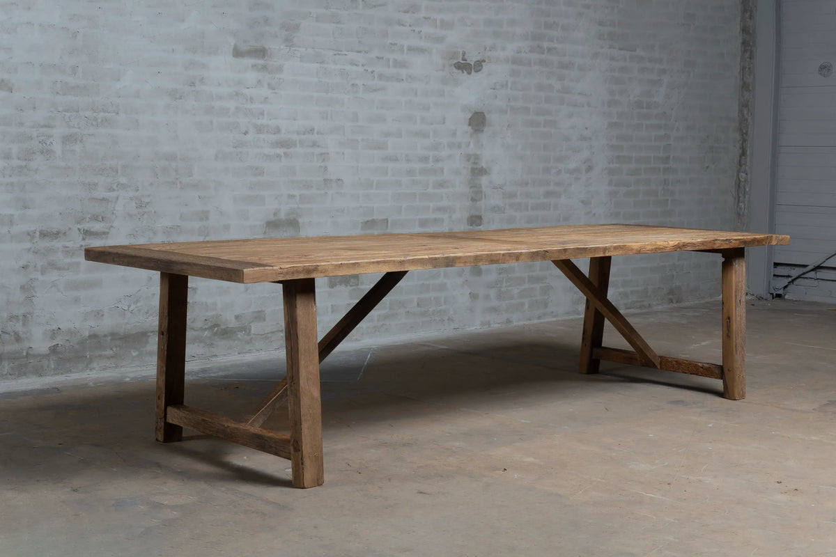 Reclaimed oak Refectory table Rothenburg 4,5cm thick – Z007