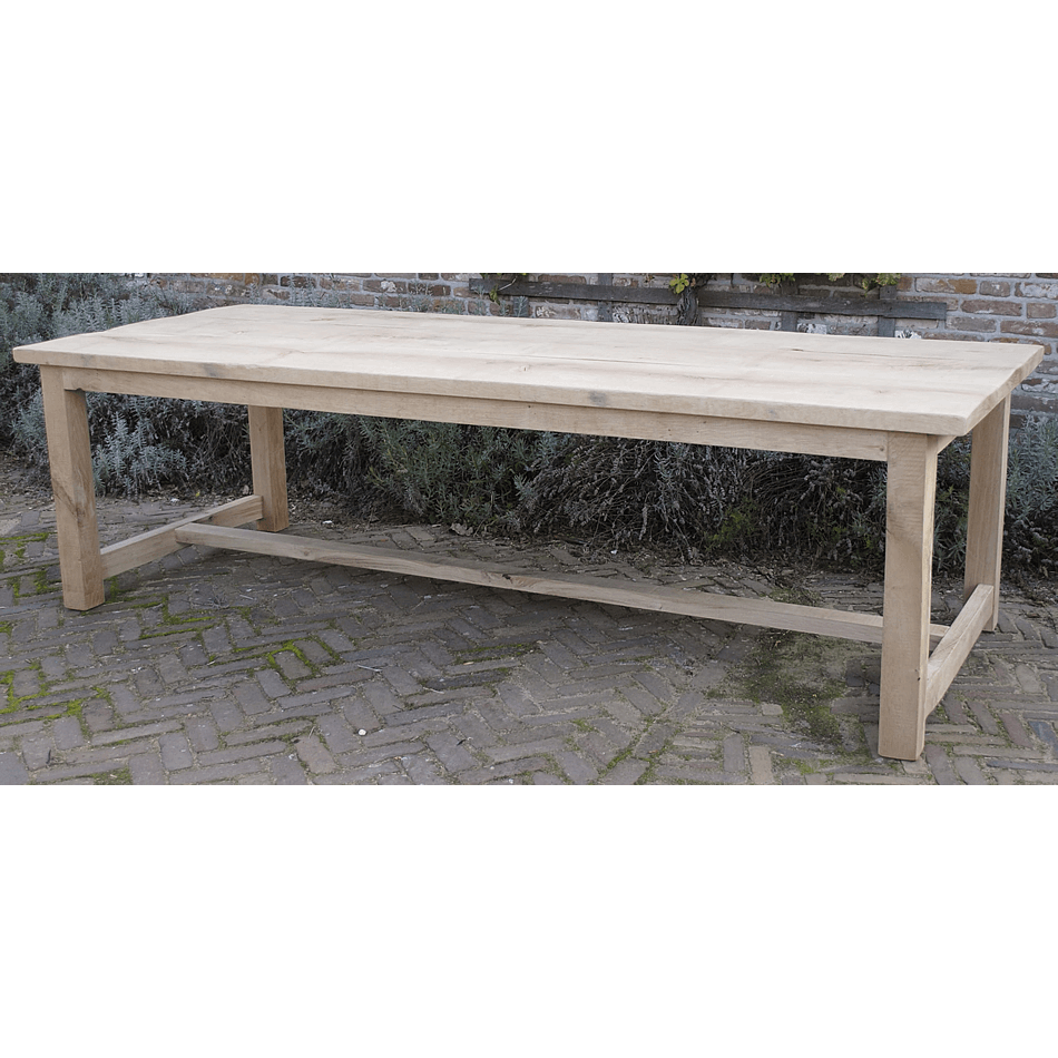 Refectory dining table – rustic oak table top – G016