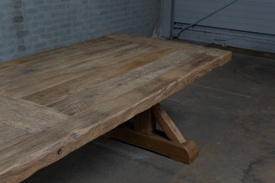 Reclaimed oak refectory table Grindelwald – 7cm thick – H020