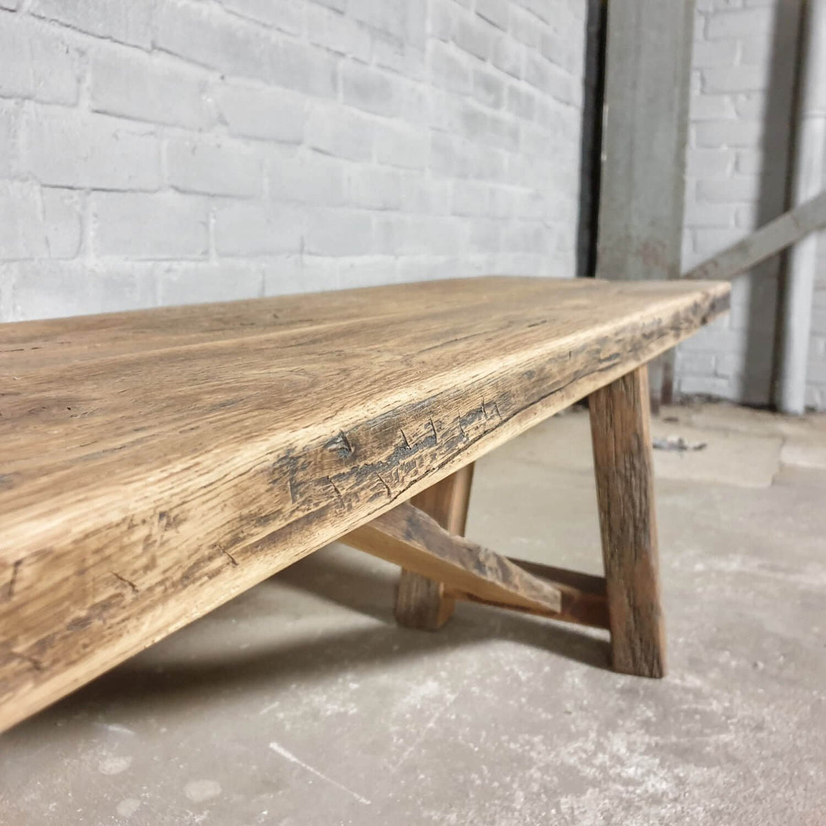 Dining bench of old oak wood in country style – Z007-B