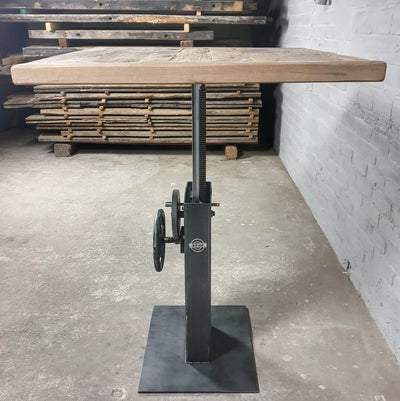 Industrial design bistro table – height adjustable base – IND753