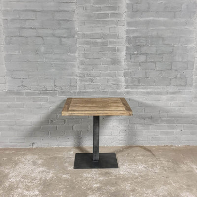 Industrial bistro table – Steel and reclaimed oak top – DT41