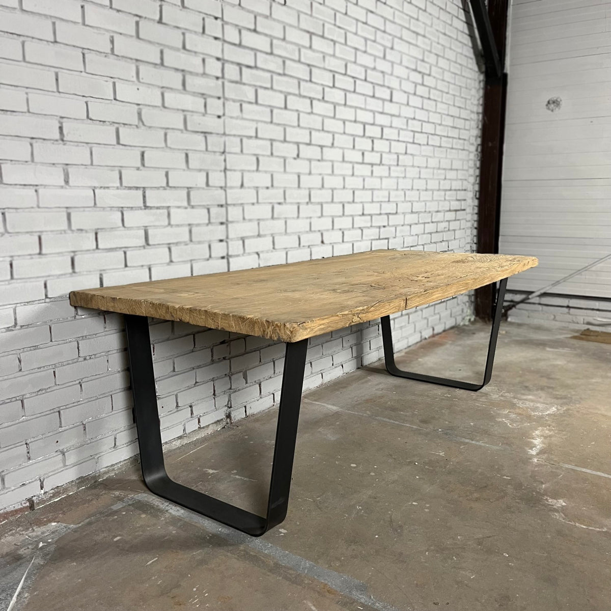 Industrial dining table from an old temple door and steel - XY