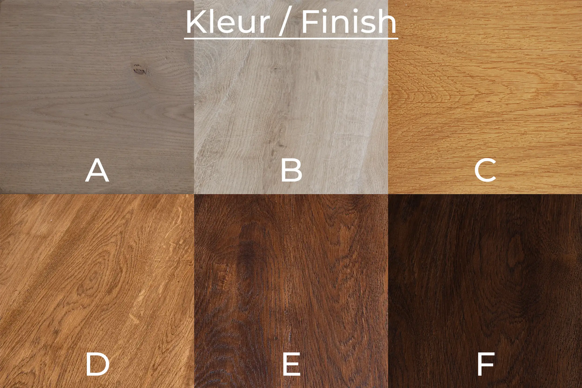 Kleur- en finishopties van rustiek eiken