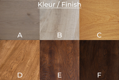 Kleur- en finishopties van rustiek eiken