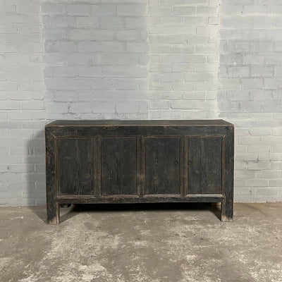 Vintage zwart 4 deurs dressoir
