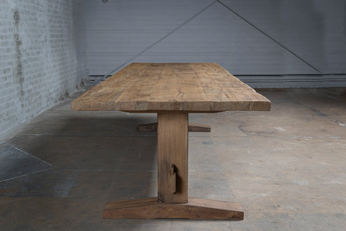 Sunburned reclaimed oak Refectory table Munster – Z008