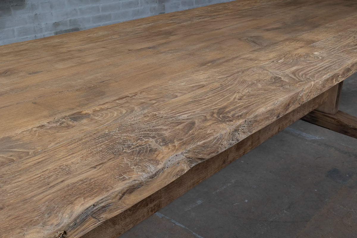 Sunburned reclaimed oak Refectory table Munster – Z008