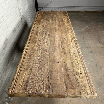 Large industrial dining table – height adjustable – oak table top – IND742