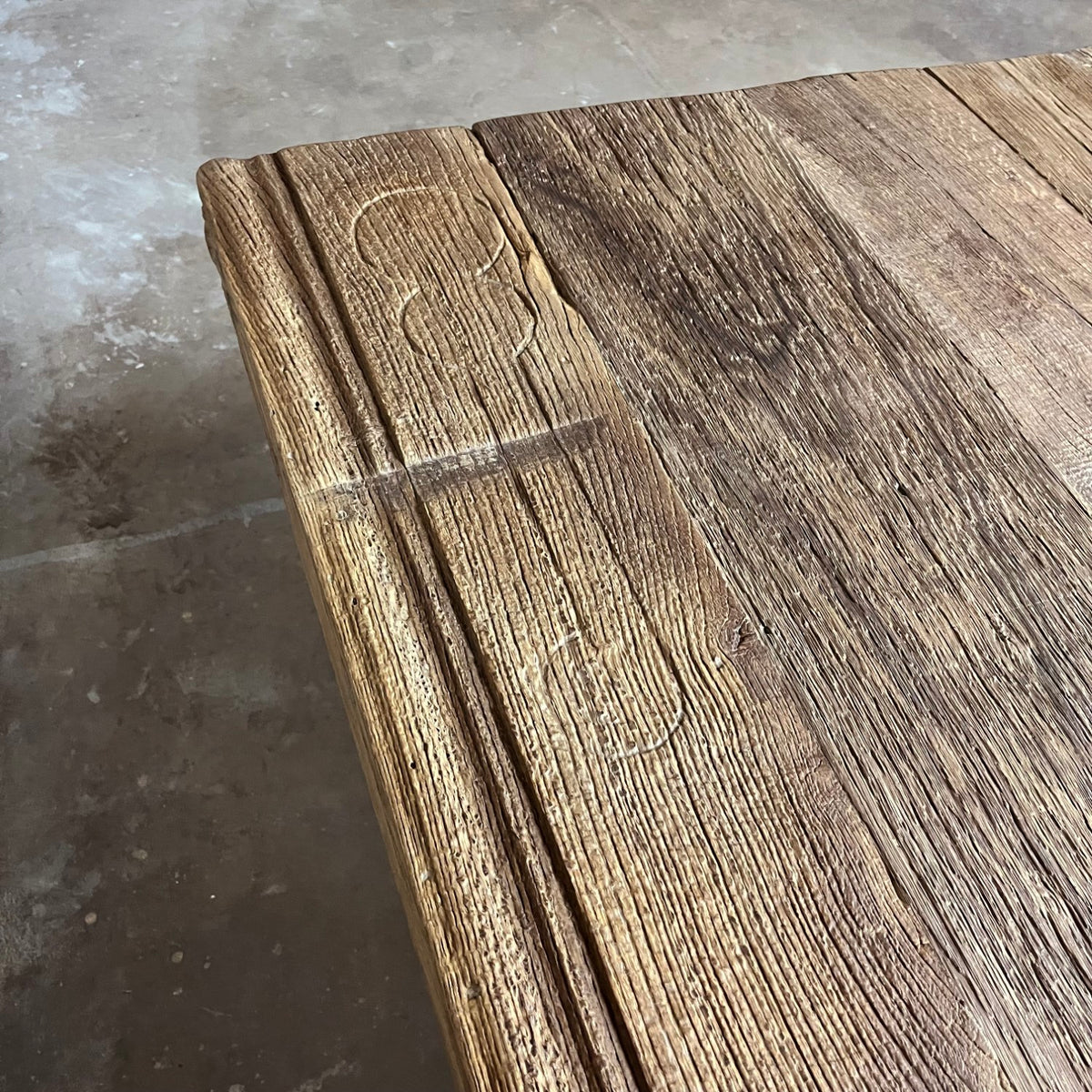 Large industrial dining table – height adjustable – oak table top – IND742