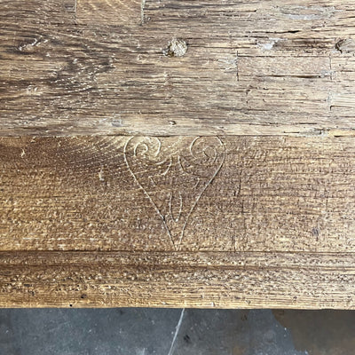 Large industrial dining table – height adjustable – oak table top – IND742