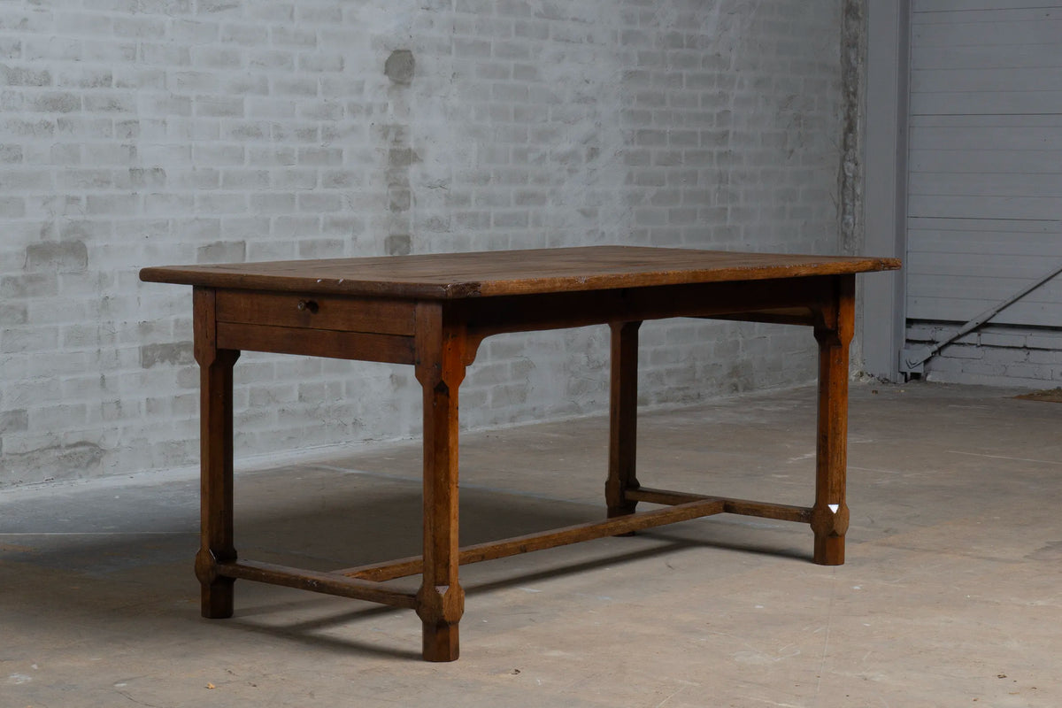 Antique French dining table with drawer – ca.1860 – C009
