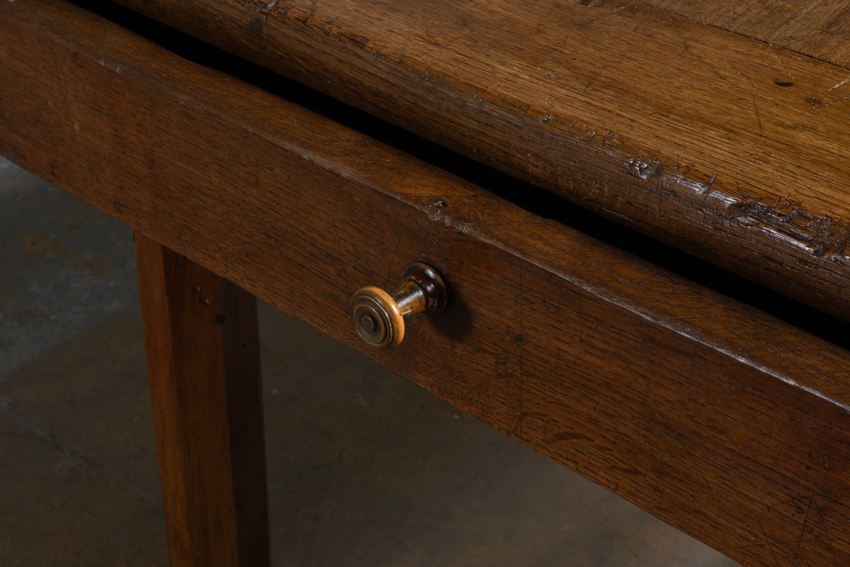 Antique French dining table with drawer – ca.1860 – C009