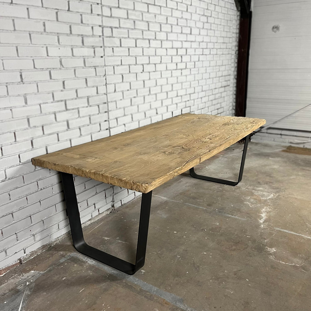 Industrial dining table from an old temple door and steel - XY