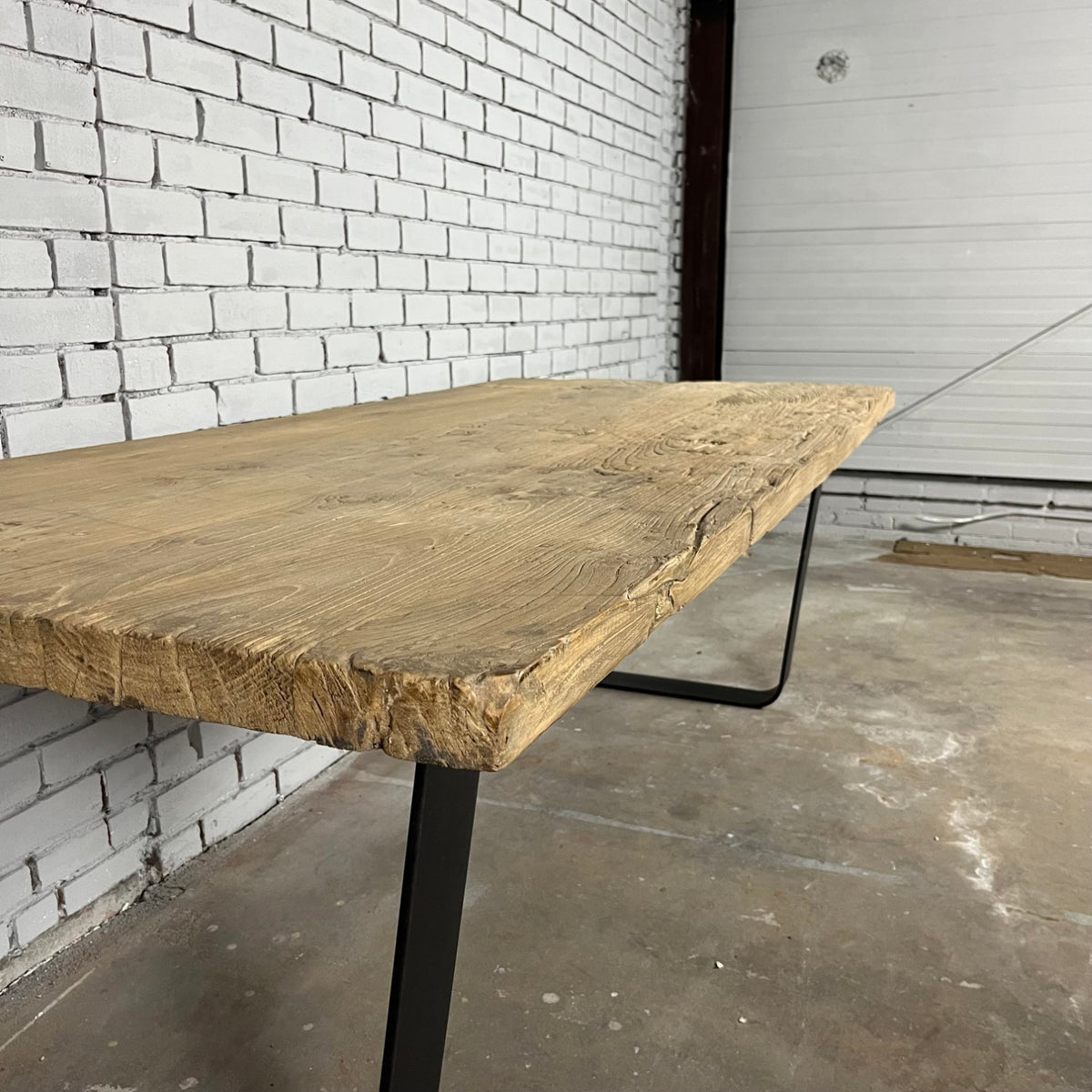 Industrial dining table from an old temple door and steel - XY