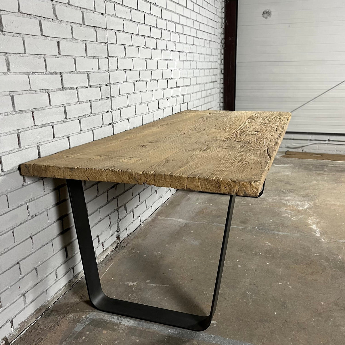 Industrial dining table from an old temple door and steel - XY
