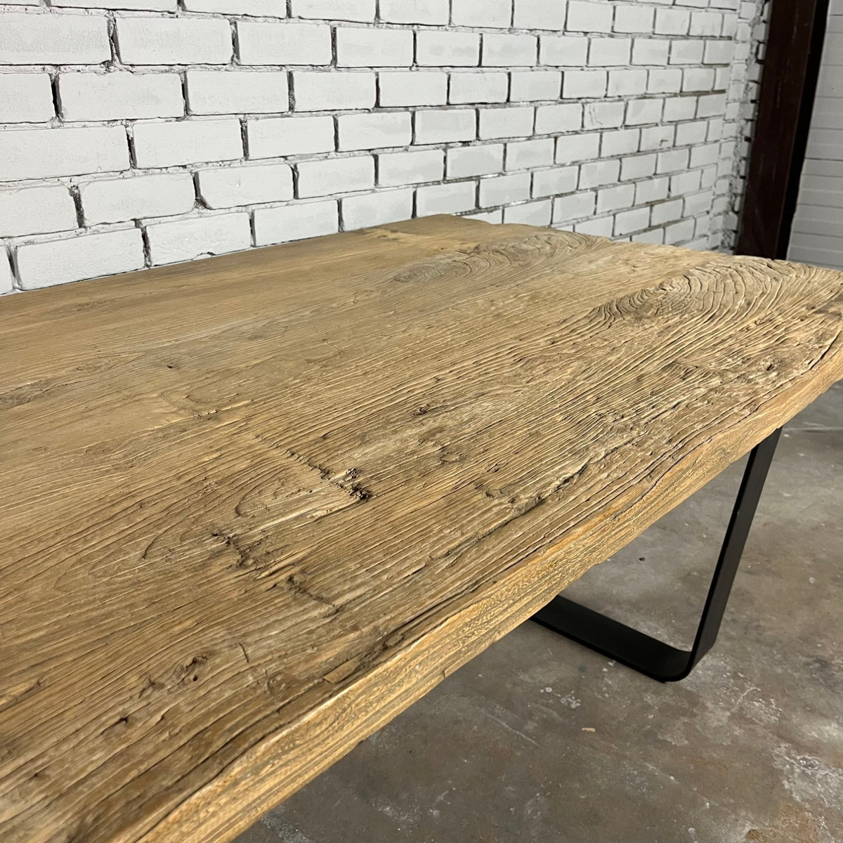 Industrial dining table from an old temple door and steel - XY