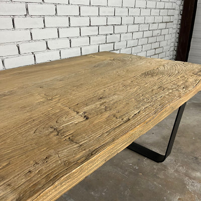 Industrial dining table from an old temple door and steel - XY