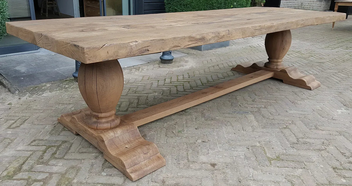 Solid oak refectory table in country style 7cm thick – Tiron – Z001