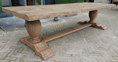 Solid oak refectory table in country style 7cm thick – Tiron – Z001