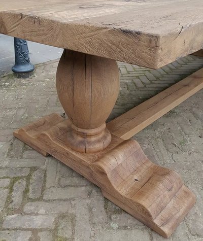 Solid oak refectory table in country style 7cm thick – Tiron – Z001