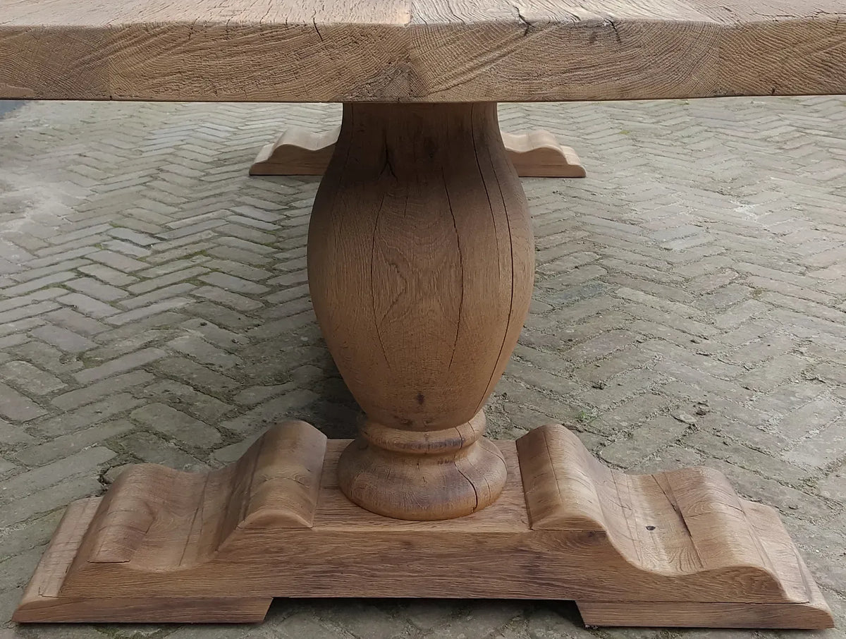 Solid oak refectory table in country style 7cm thick – Tiron – Z001