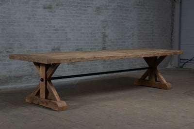 Reclaimed oak refectory table Grindelwald – 7cm thick – Z006