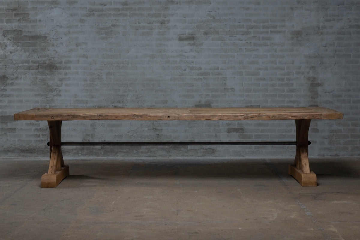 Reclaimed oak refectory table Grindelwald – 7cm thick – Z006
