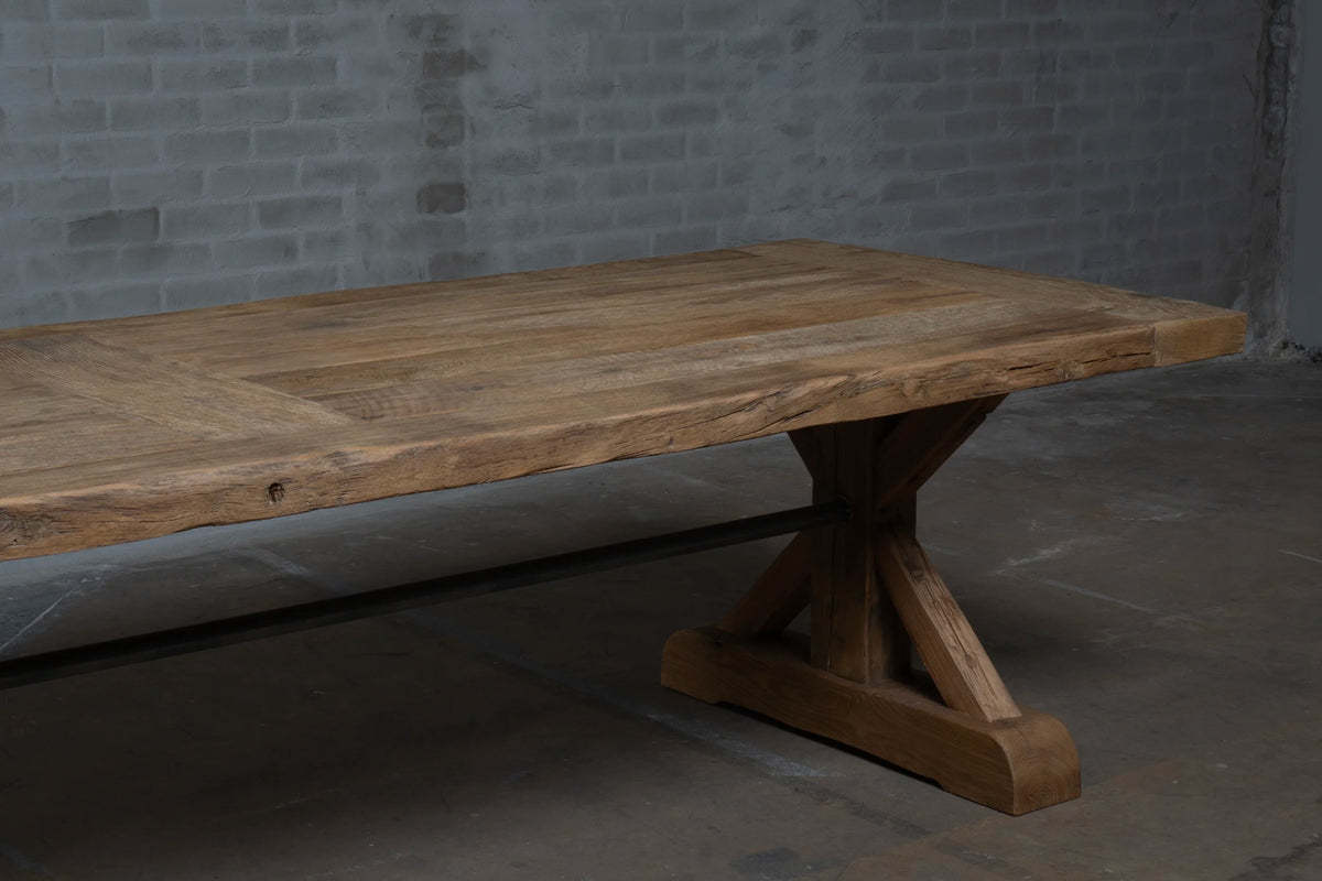 Reclaimed oak refectory table Grindelwald – 7cm thick – Z006