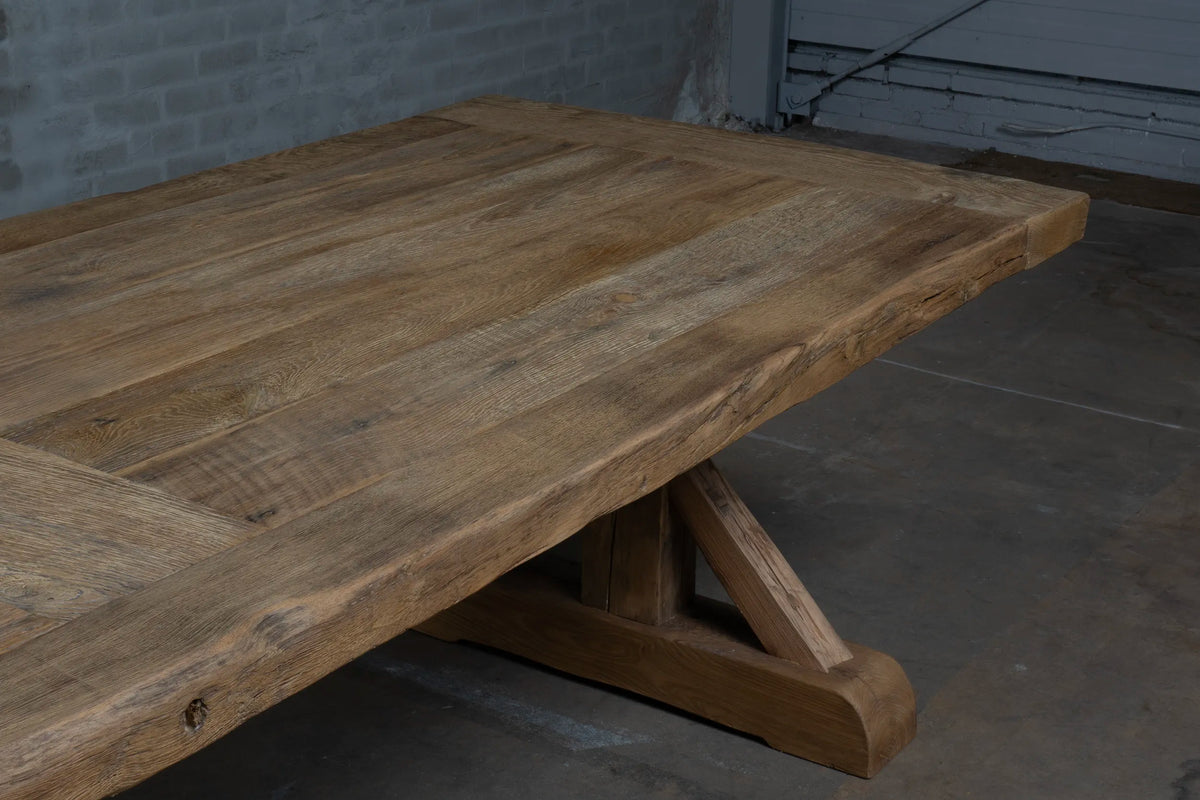 Reclaimed oak refectory table Grindelwald – 7cm thick – Z006